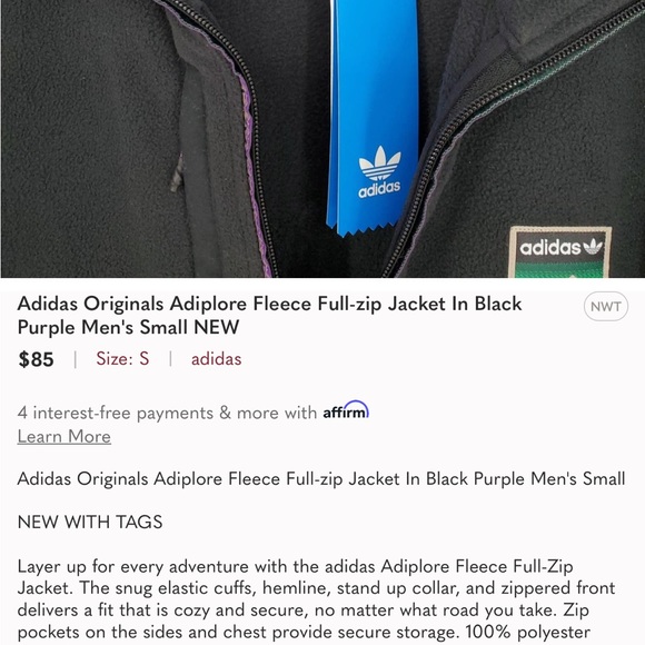 ➖ADIDAS➖Originals Adiplore Fleece Zip Jacket - Picture 5 of 5